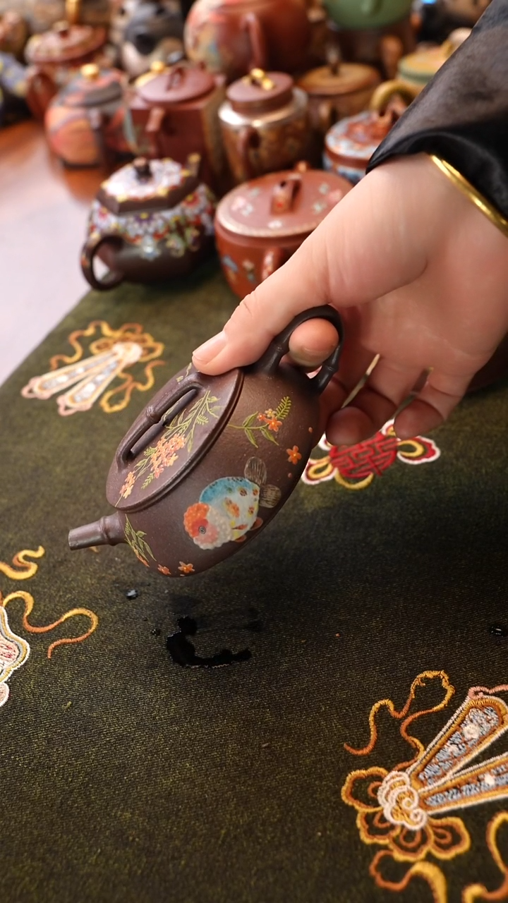 茶壶紫砂天青石瓢