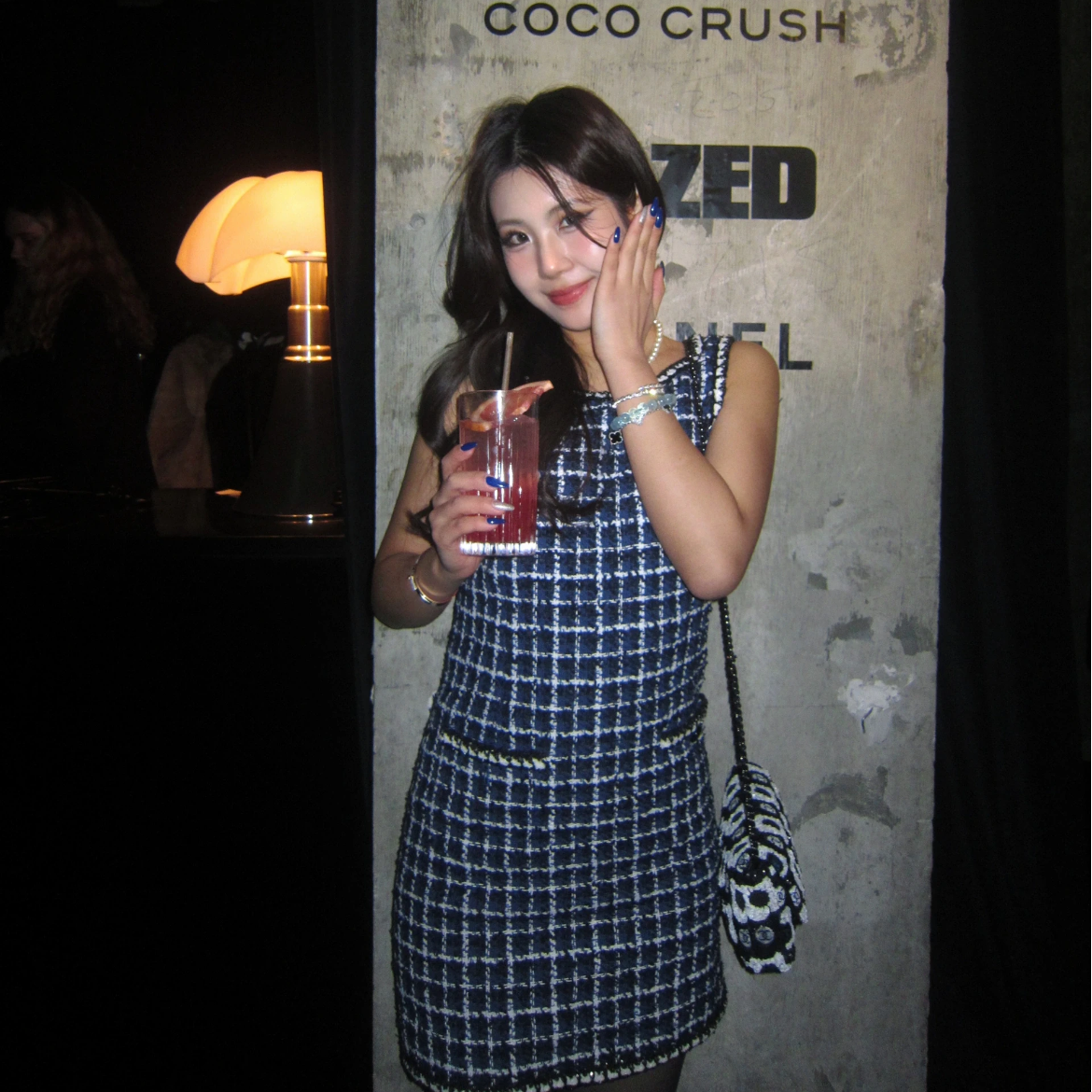 未使用 Chanel/香奈儿 粗花呢无袖连衣裙 蓝色/36