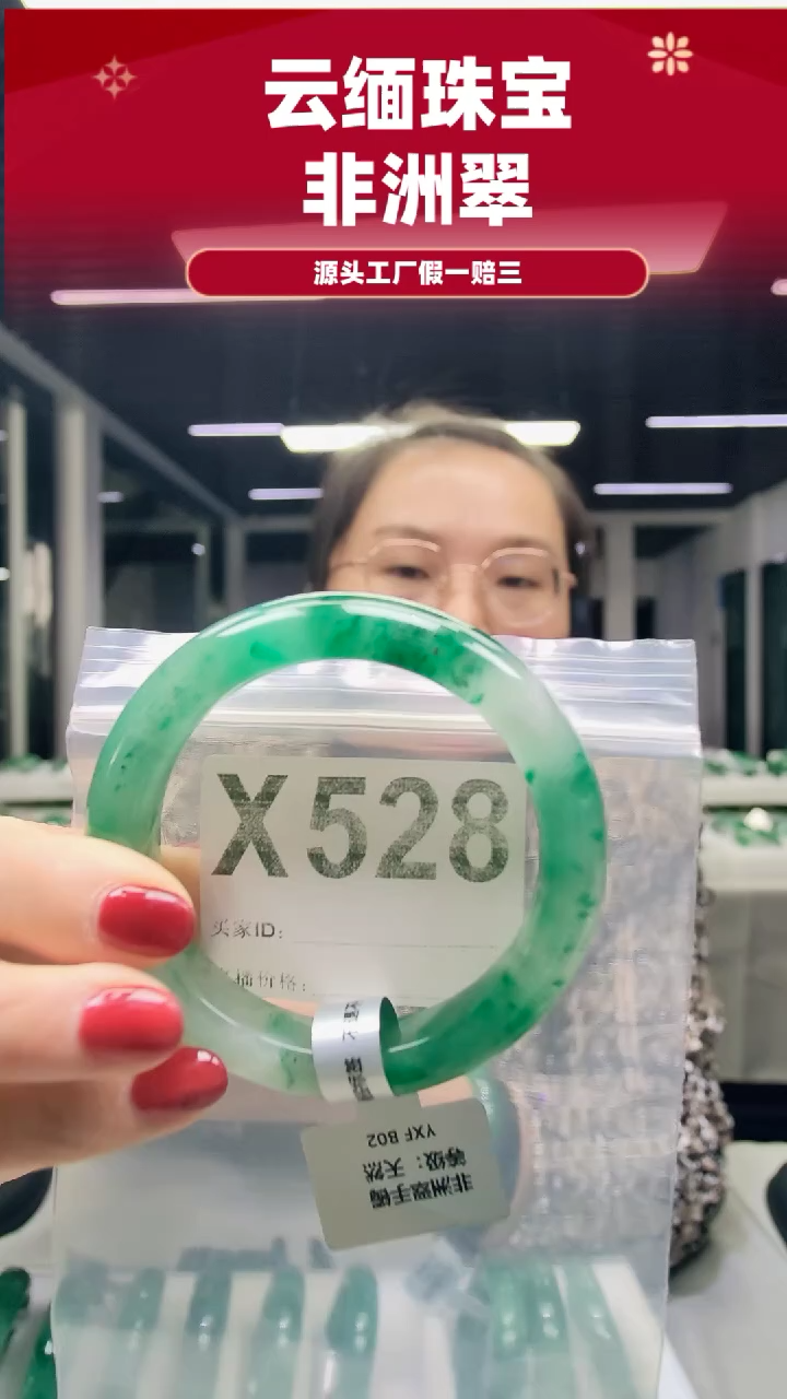 未镶嵌手镯石英质玉（非洲翠）58圈口X528