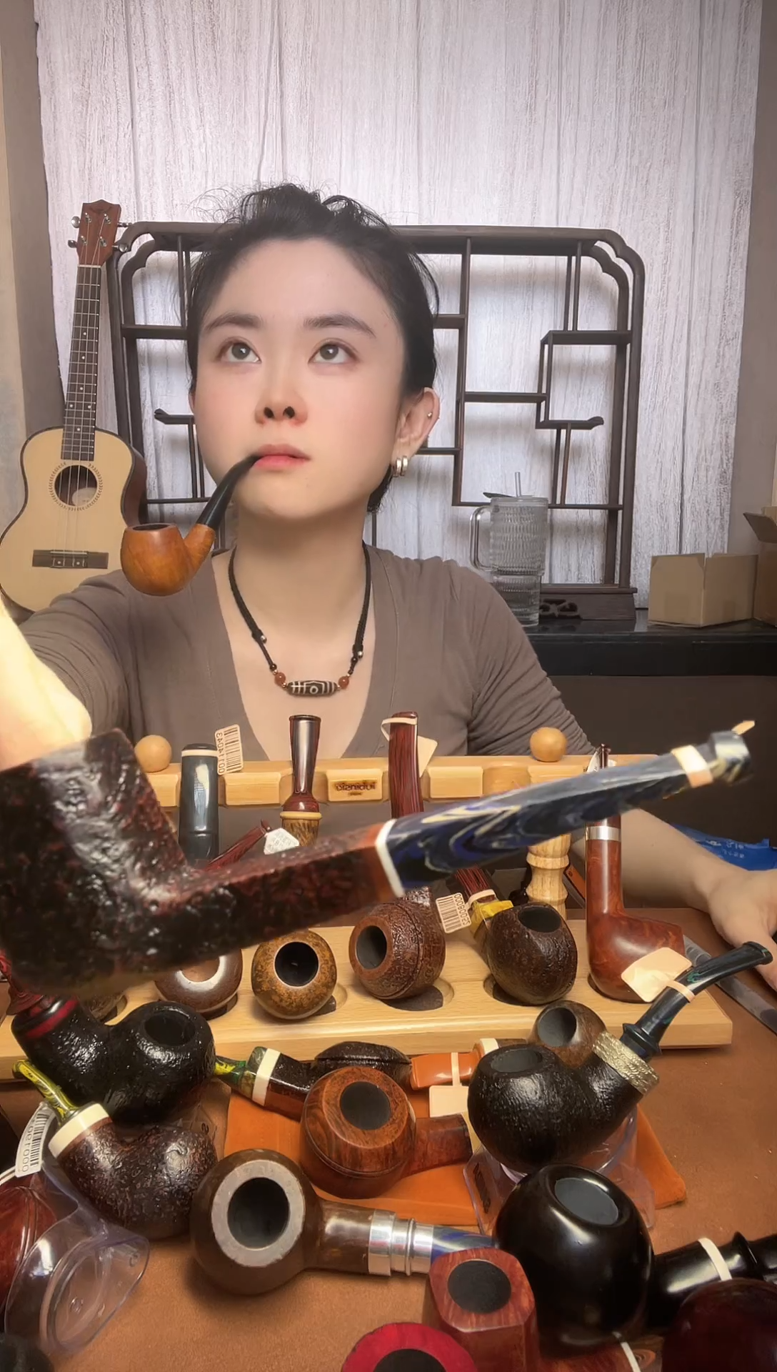 进口石楠木手工烟斗