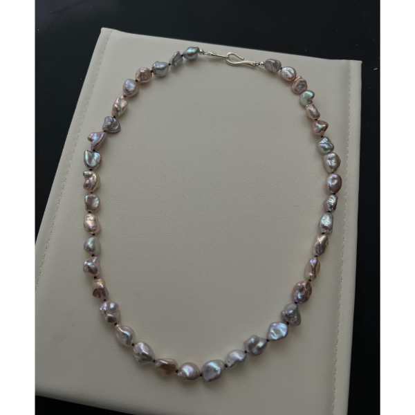 JUNMU天然莫奈油画感无核keshi珍珠项链百搭锁骨链多样性发货发一