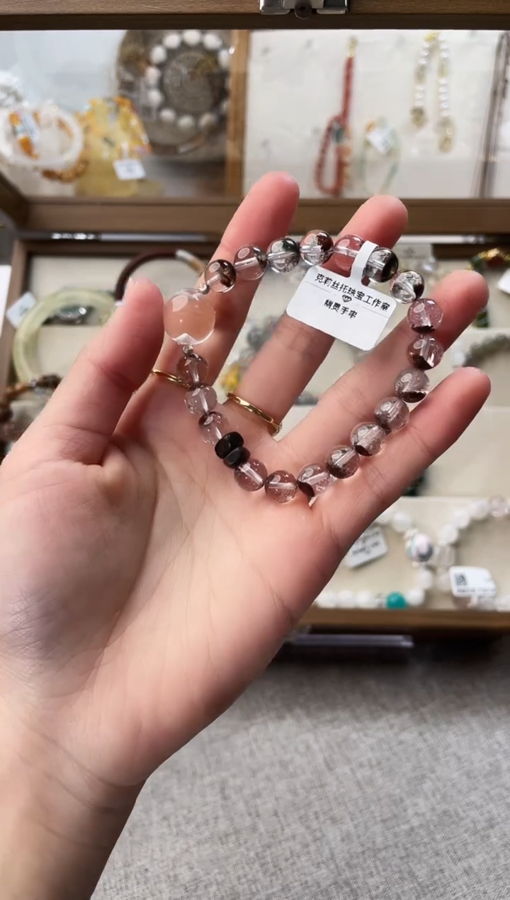 未镶嵌手串水晶豆*幽灵手串