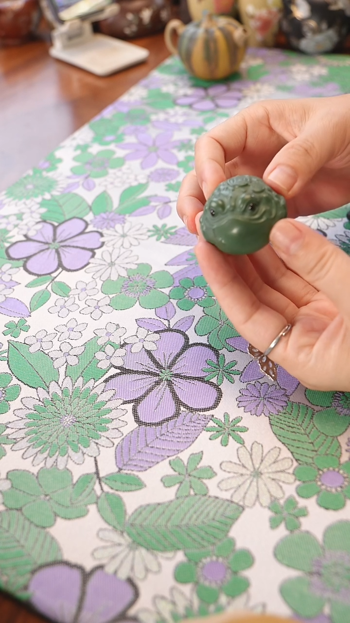 茶壶紫砂绿泥金蟾