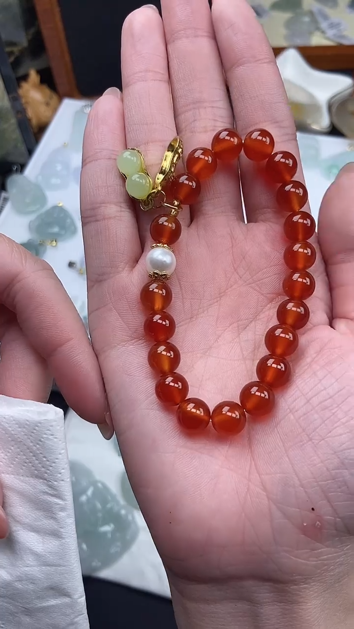 【闪购商品】南红玛瑙手链未镶嵌南红手串