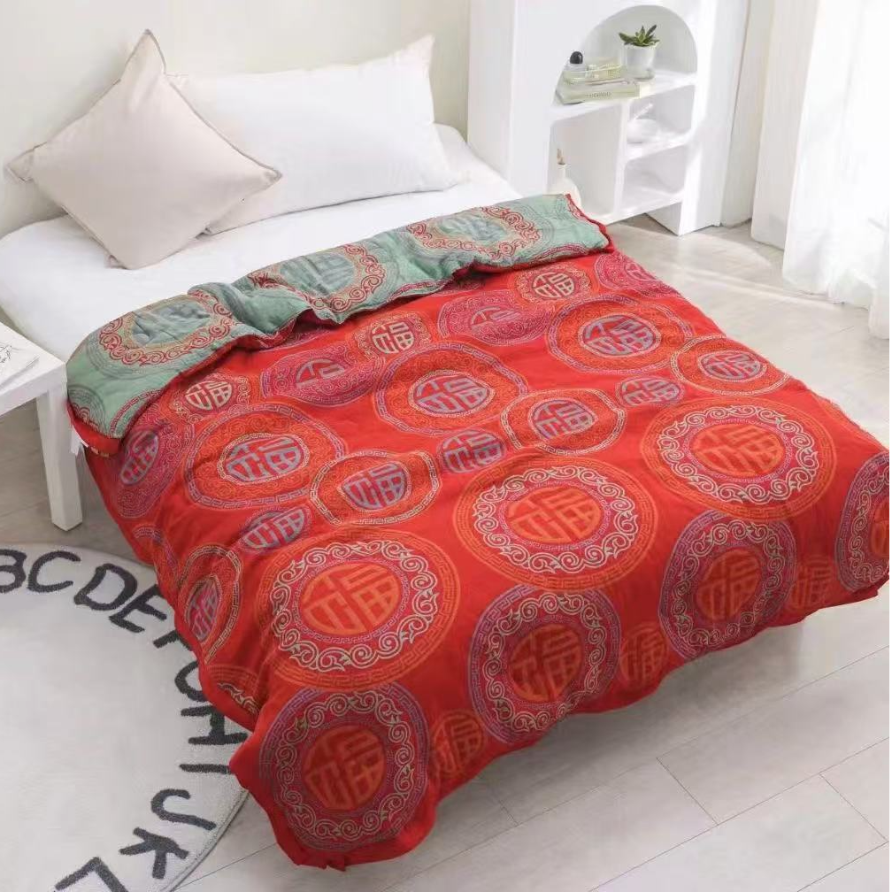 高品双层纱微瑕被子轻奢柔软夏被双层纱多功能细纱