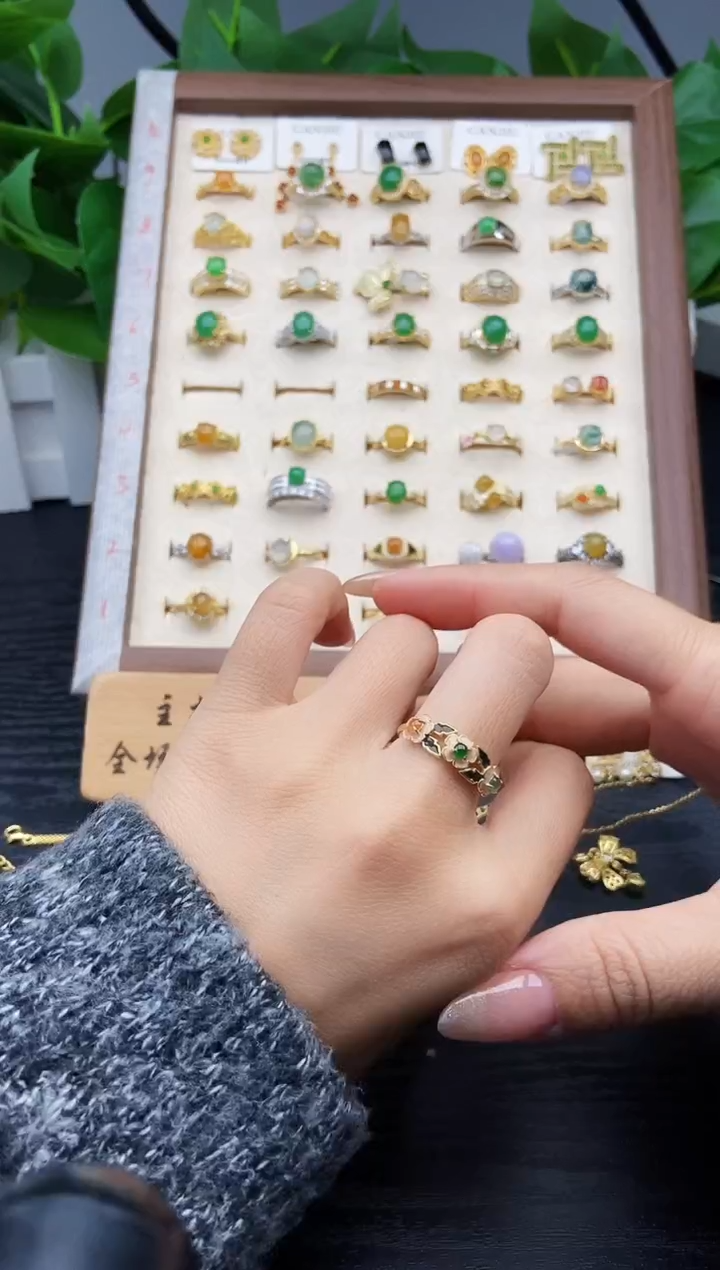 银S925镶嵌戒指翡翠12