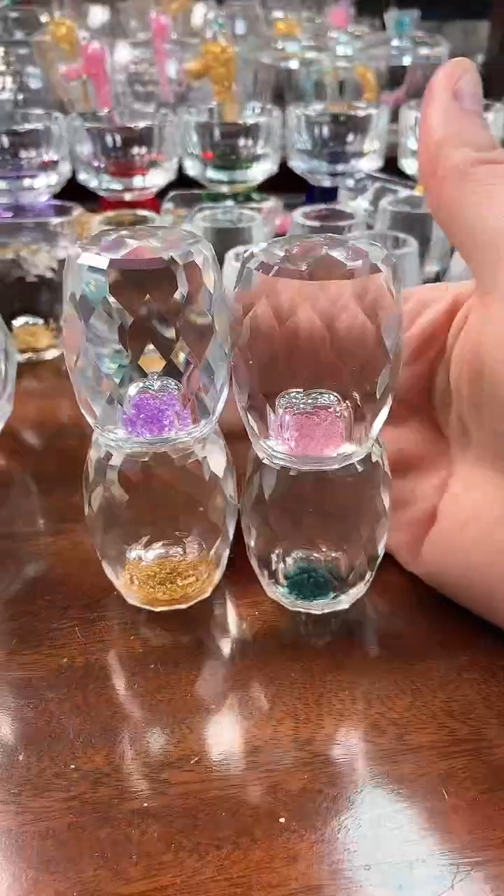 【闪购商品】玺宴新款水晶盖置金箔紫罗兰绿松石粉钻