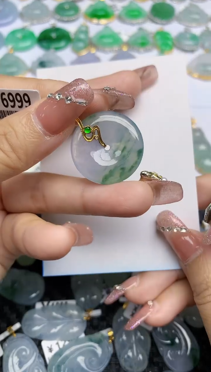 【闪购商品】翡翠颈饰18K金镶嵌天然A货翡翠 121