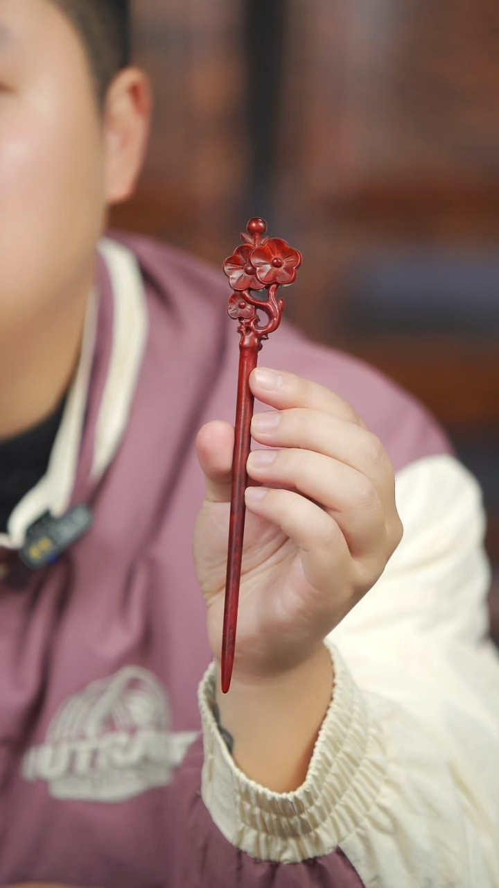 非洲紫檀（红花梨）梅花发簪
