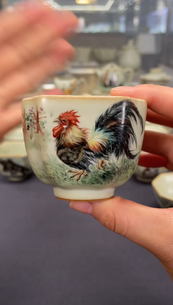 【闪购商品】周泽堂余秀华彩绘一品杯（鸡）