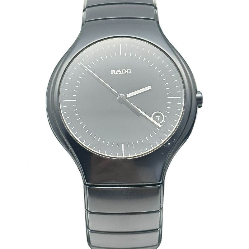 95新 Rado/雷达 真/臻耀/男士石英表黑盘陶瓷/全套/公价8800/40MM