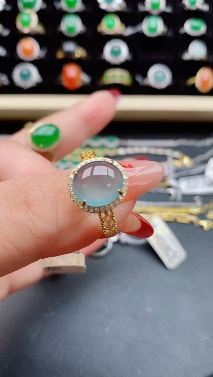 【闪购商品】翡翠戒指银S925镶嵌21321