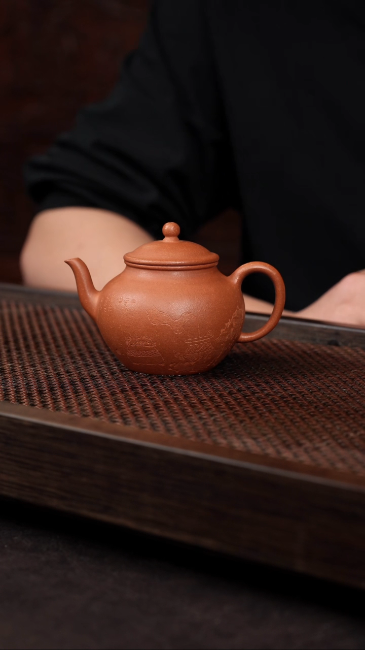 【闪购商品】紫砂茶壶五彩泥刻绘明式宫灯