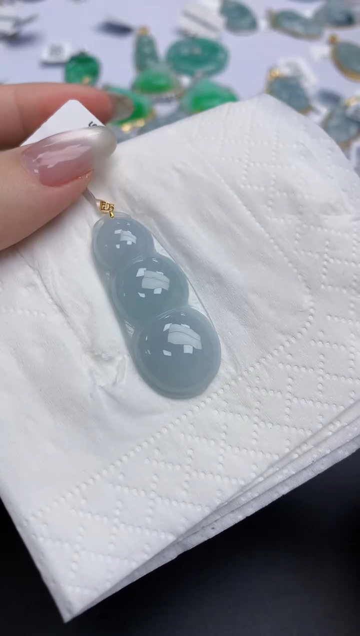 【闪购商品】翡翠颈饰18K金镶嵌天然缅甸翡翠A货