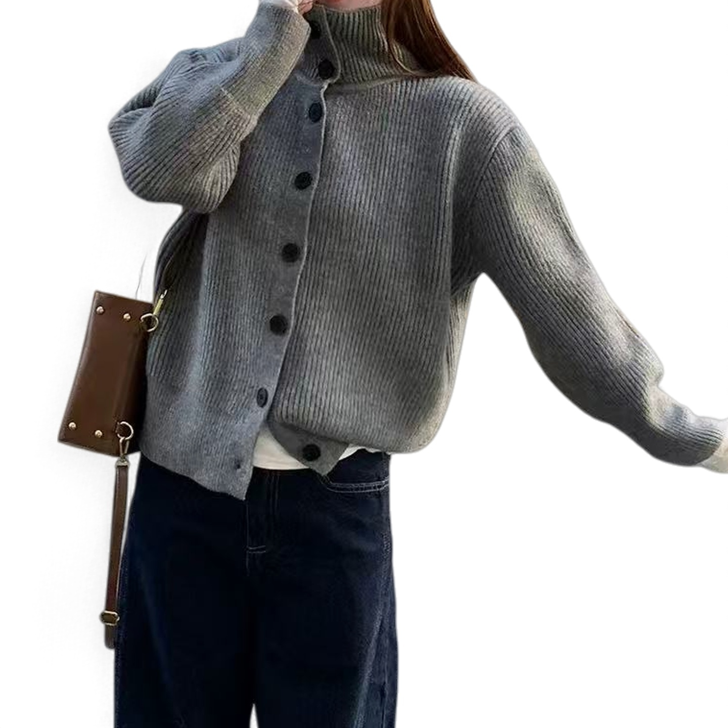 爆单猪家毛衣开衫短外套