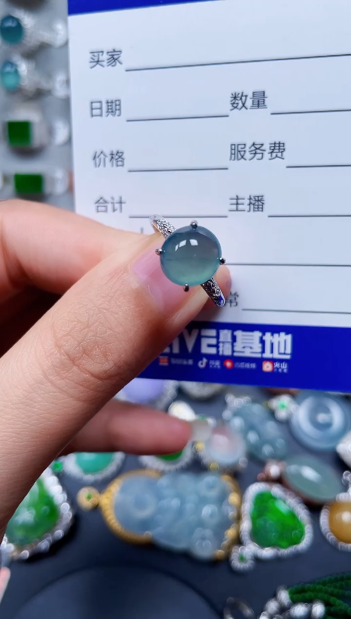 【闪购商品】翡翠戒指银S925镶嵌0175