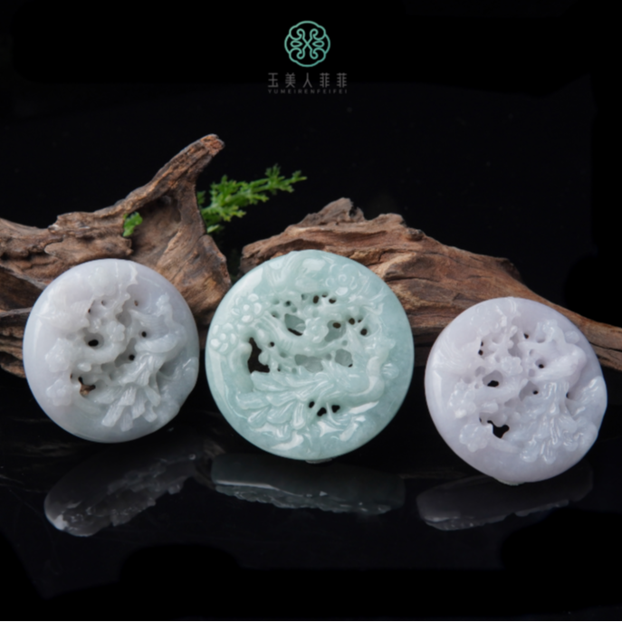 石惑珠宝@翡翠圆形吊坠约52mm-多样性发一