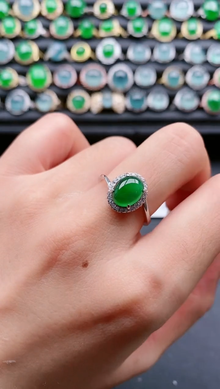 【闪购商品】翡翠戒指银S925镶嵌111111111