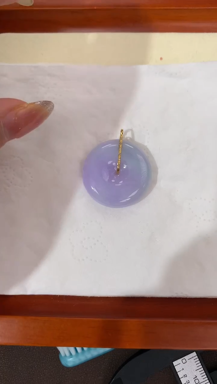 【闪购商品】翡翠颈饰18K金镶嵌天然缅甸a货翡翠