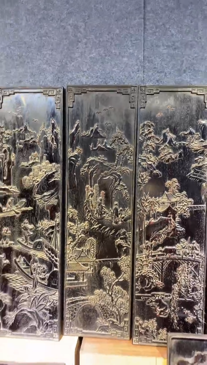 木紫檀拆件雕刻板以直播间实物为准微瑕老物件