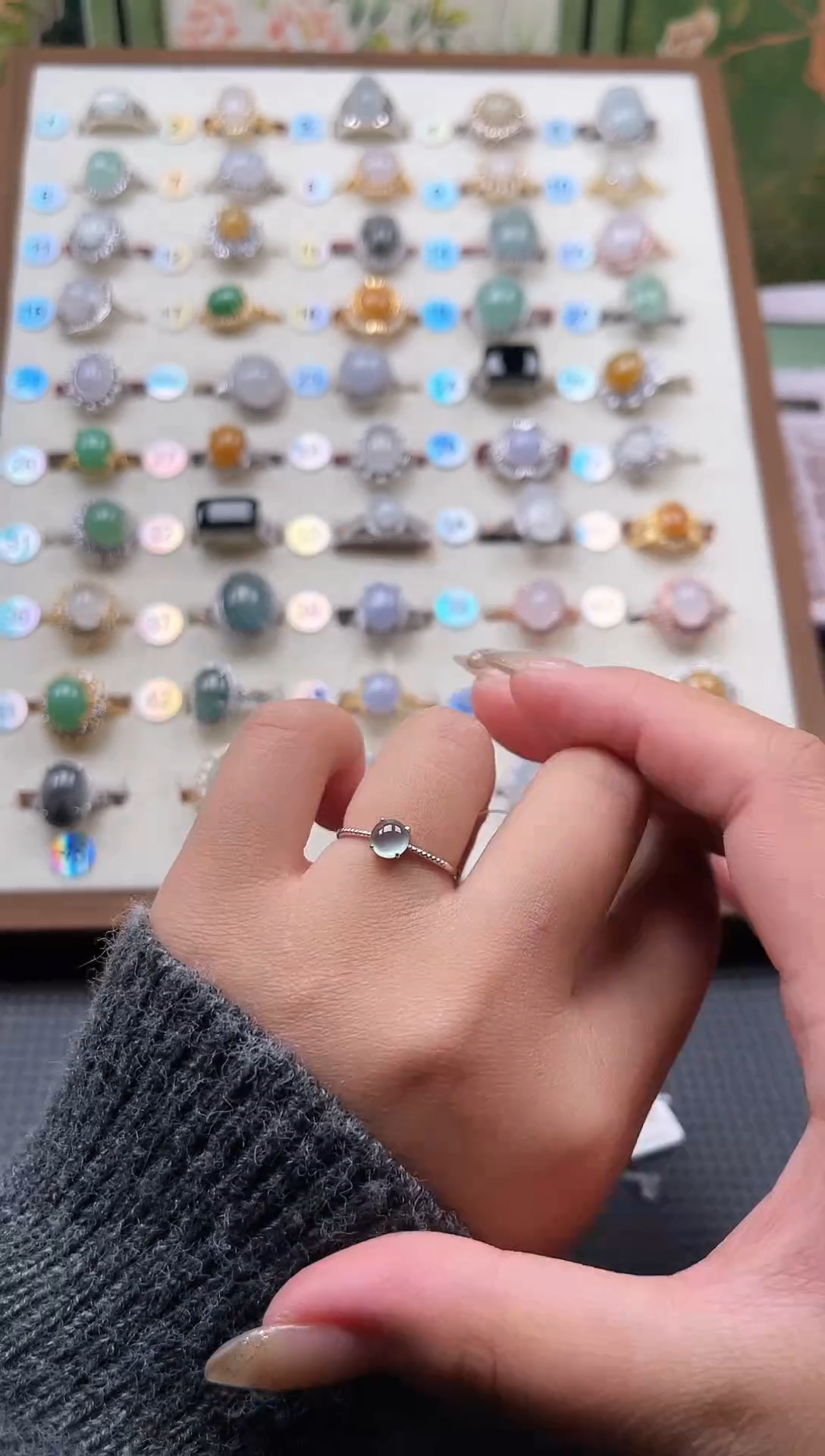 【闪购商品】翡翠戒指银S925镶嵌天然A货翡翠戒指