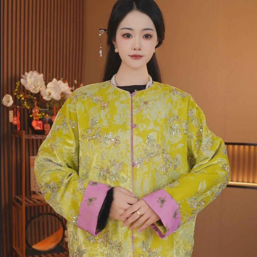 缇香花镜新中式精致高级感轻奢重工亮片刺绣2025C5221芒果广源仓