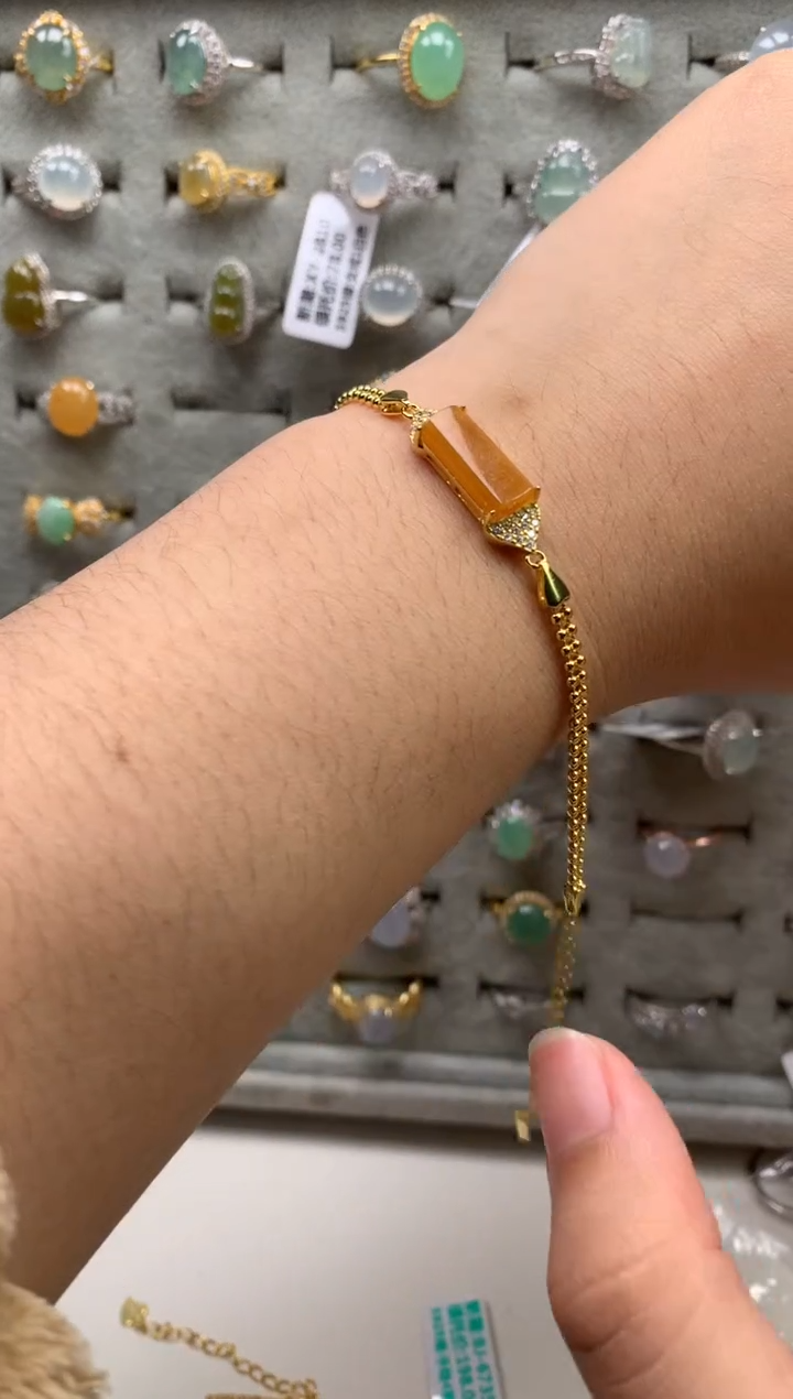 银S925镶嵌戒指翡翠手链1