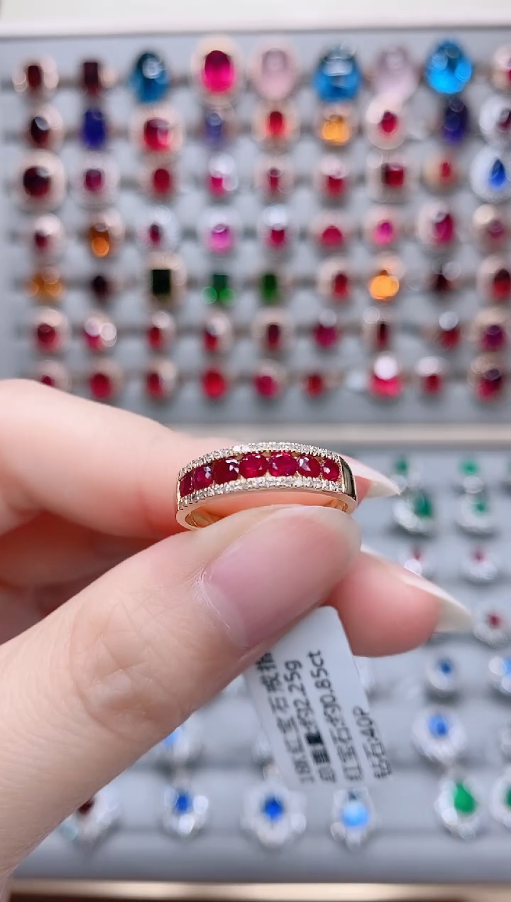 【闪购商品】红宝石18K金戒指18K金镶嵌.