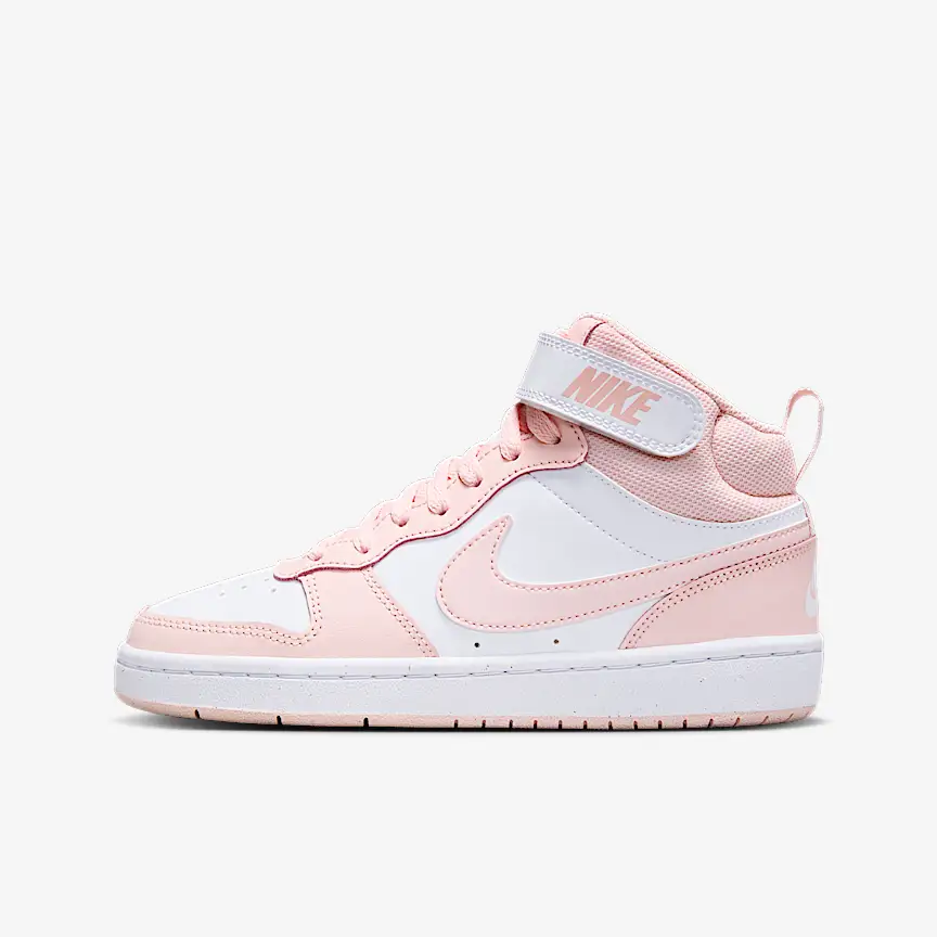 耐克Nike Court Borough Mid粉白女子大童运动硬底板鞋CD7782-122
