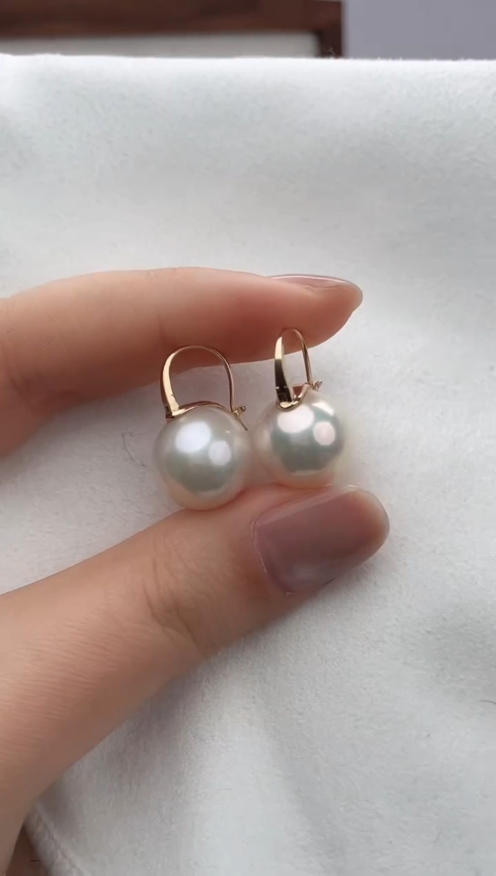 【闪购商品】淡水珍珠耳饰18K金镶嵌1