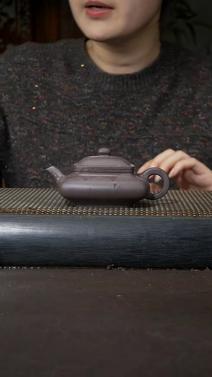 【闪购商品】紫砂茶壶慕古紫泥 四方壶 160cc 060