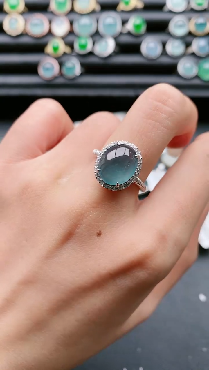 【闪购商品】翡翠戒指银S925镶嵌111111