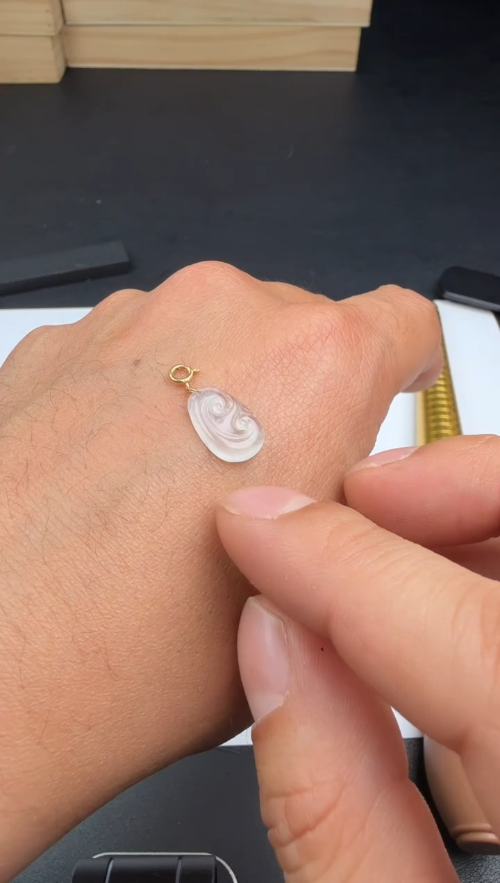 吊坠(不含链)18K金镶嵌翡翠翡翠饰品-67