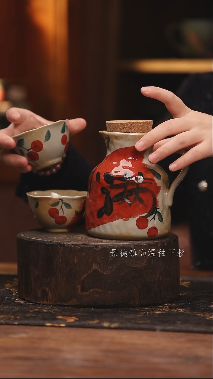 陶瓷  景德镇高温釉下手绘陶瓷@L743@