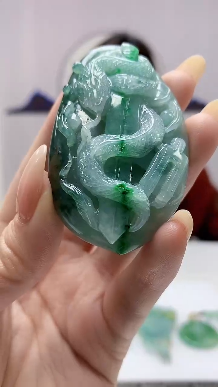 【闪购商品】定制翡翠未镶嵌4829DD-毛货挂件118