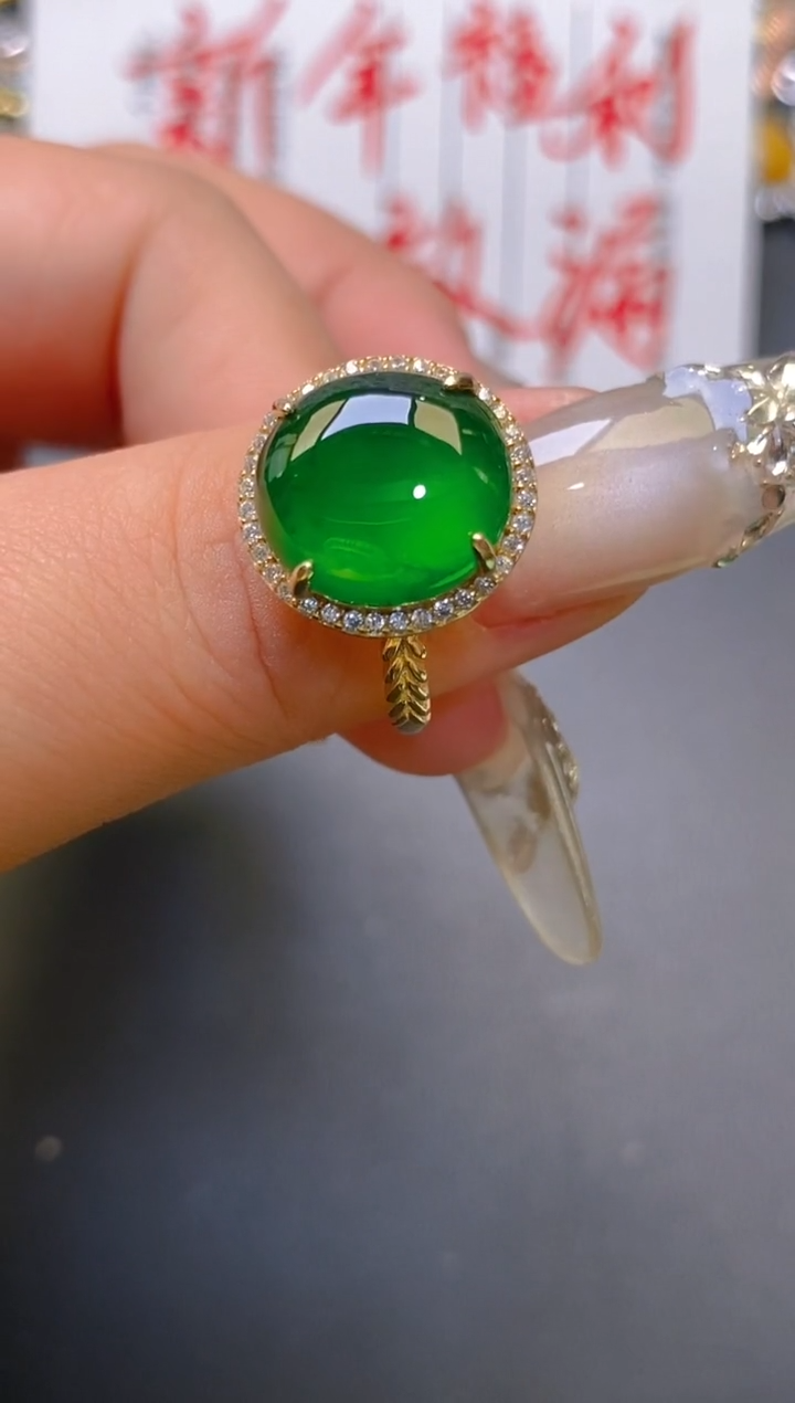 【闪购商品】翡翠耳饰银S925镶嵌天然A货翡翠1