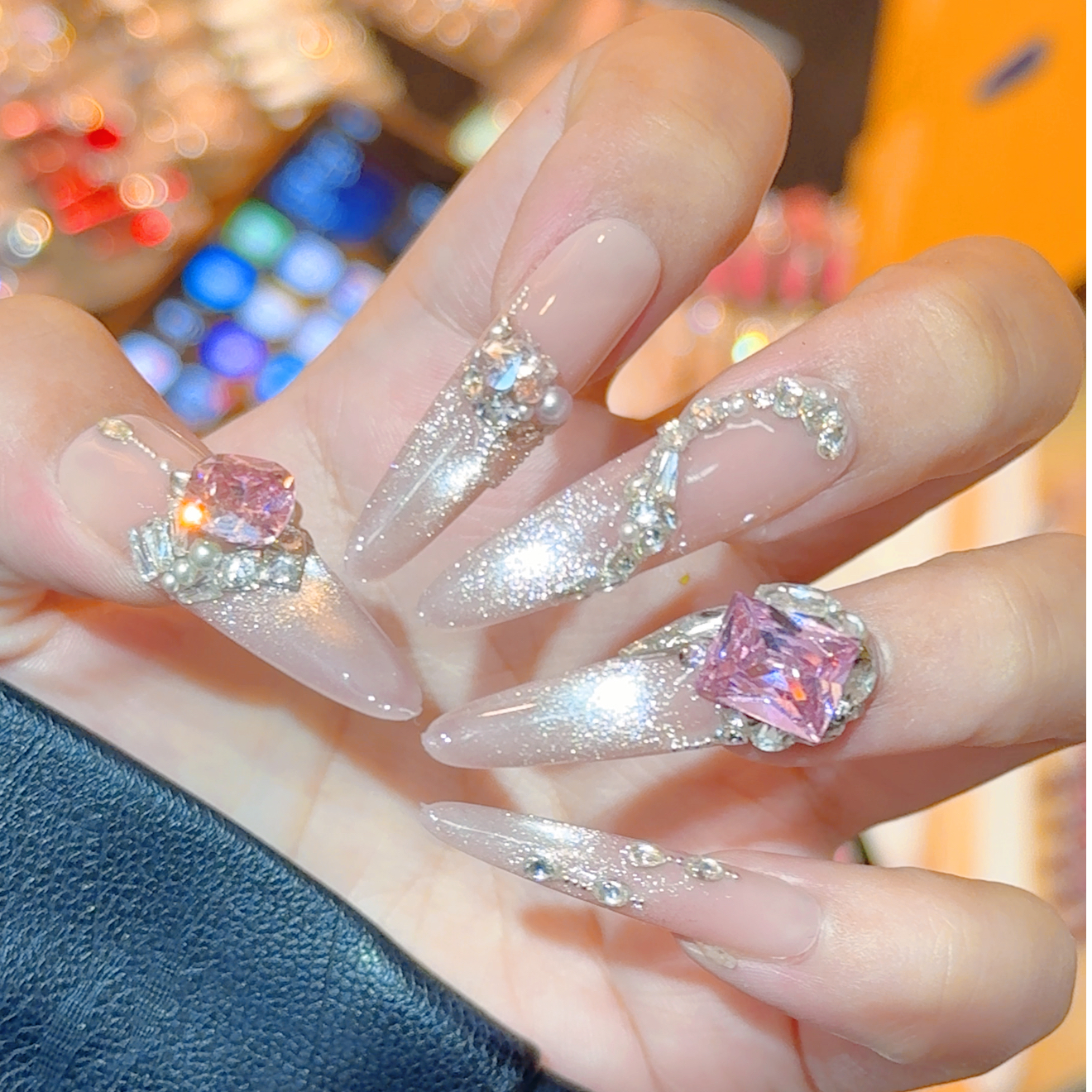 锦福（丘比特）裸色多巴胺美甲高级感纯手工穿戴甲新款