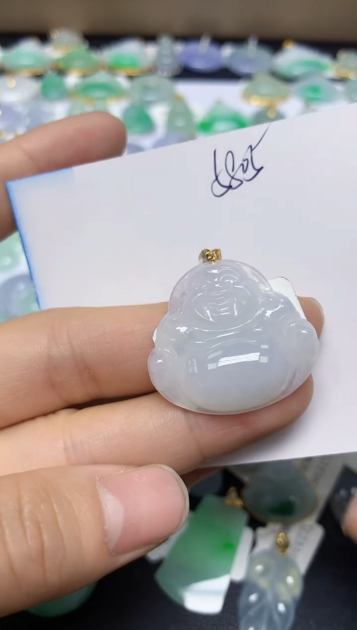 【闪购商品】翡翠挂件18K金镶嵌 天然翡翠A货