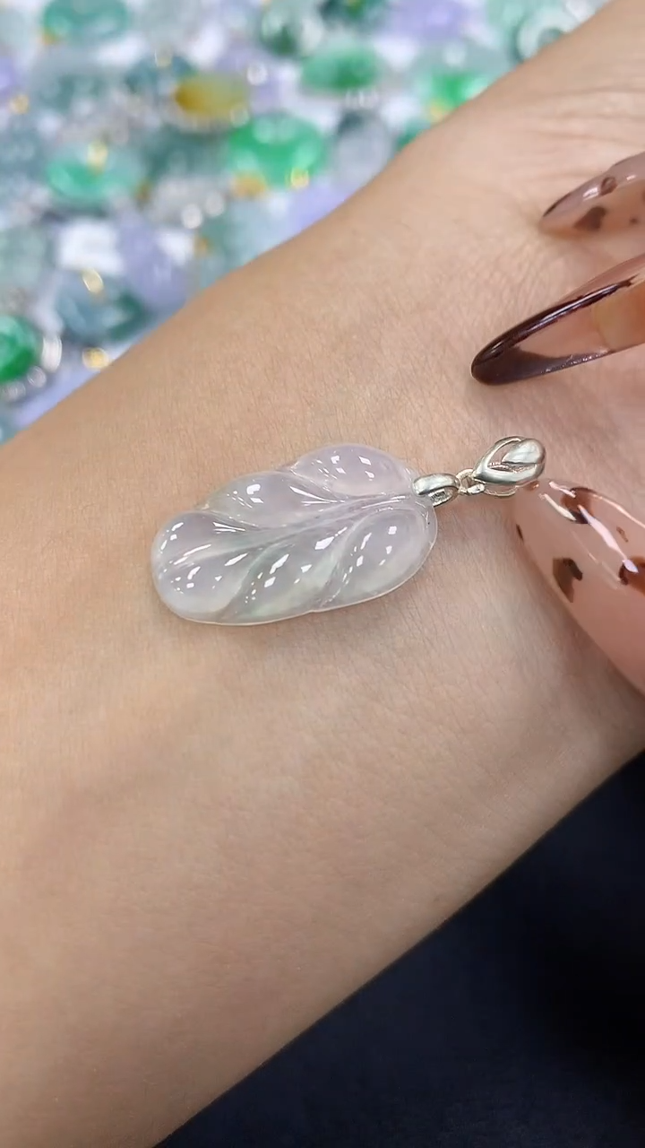 颈饰银S925镶嵌翡翠a货假一赔三支持复检百元上9元证书费自理