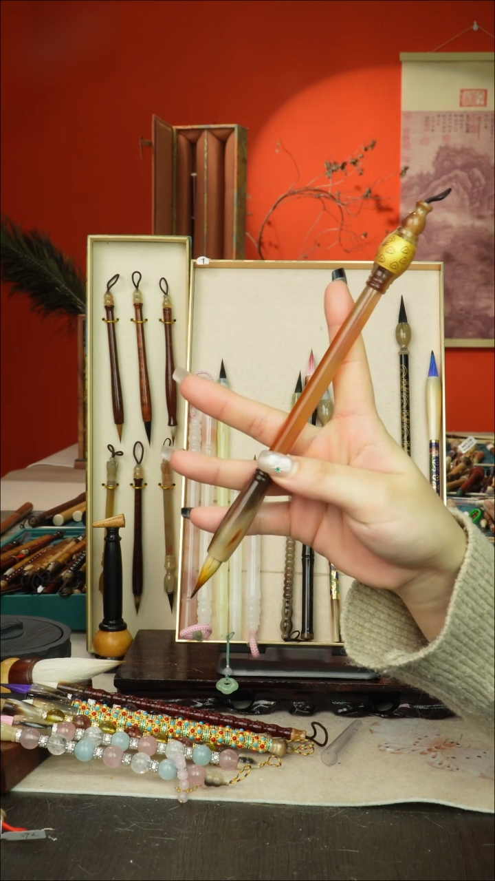 278号闪孤品高货毛笔链接 清水试笔 蘸墨不退