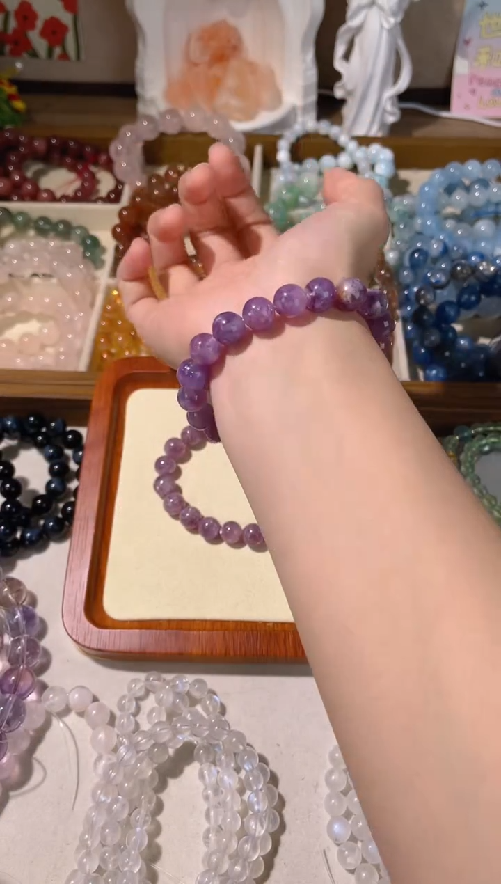 【闪购商品】烟晶手链银S925镶嵌粉紫祖母晶10