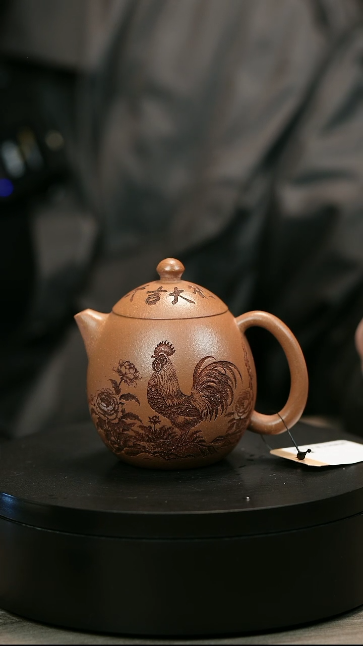 茶壶紫砂越**好H2518大吉大利刻绘龙蛋