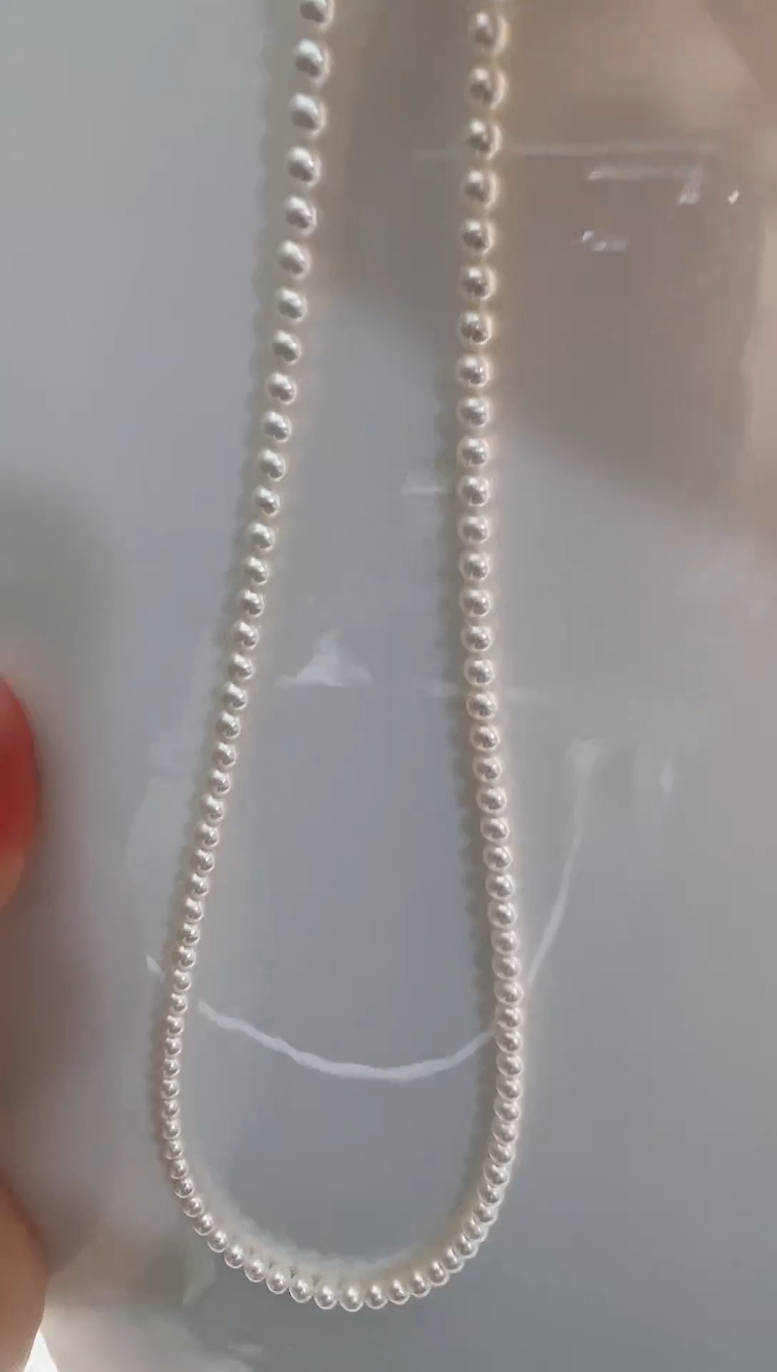 未镶嵌项链淡水珍珠极光白正圆4-4.5mm