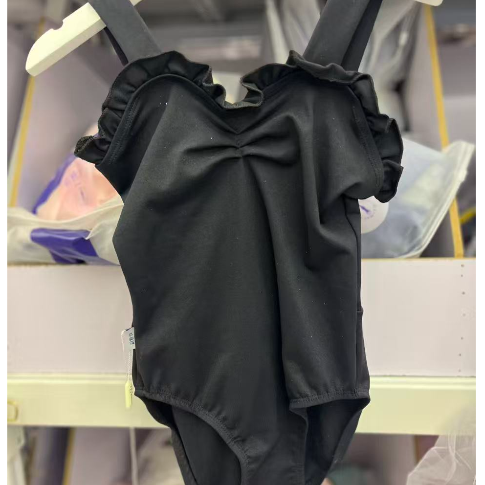 061女童练功个性黑色女抹胸连体夏季露背演出服