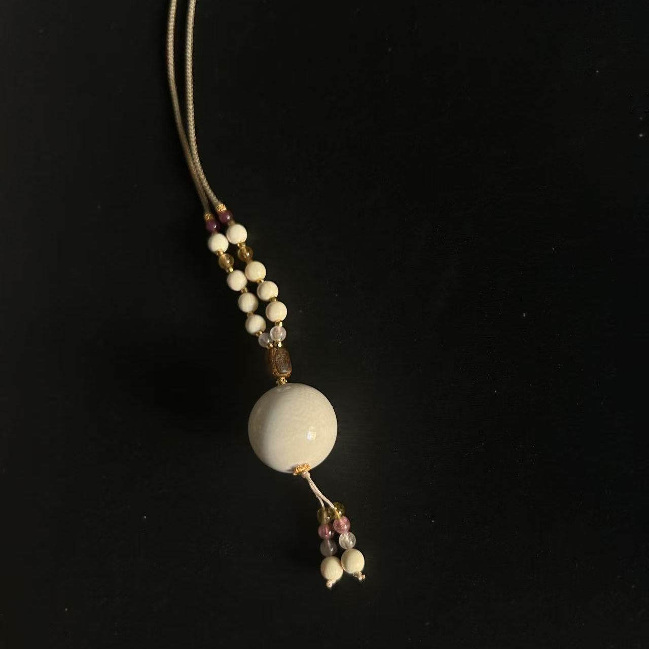 猛犸牙DIY圆珠脖挂