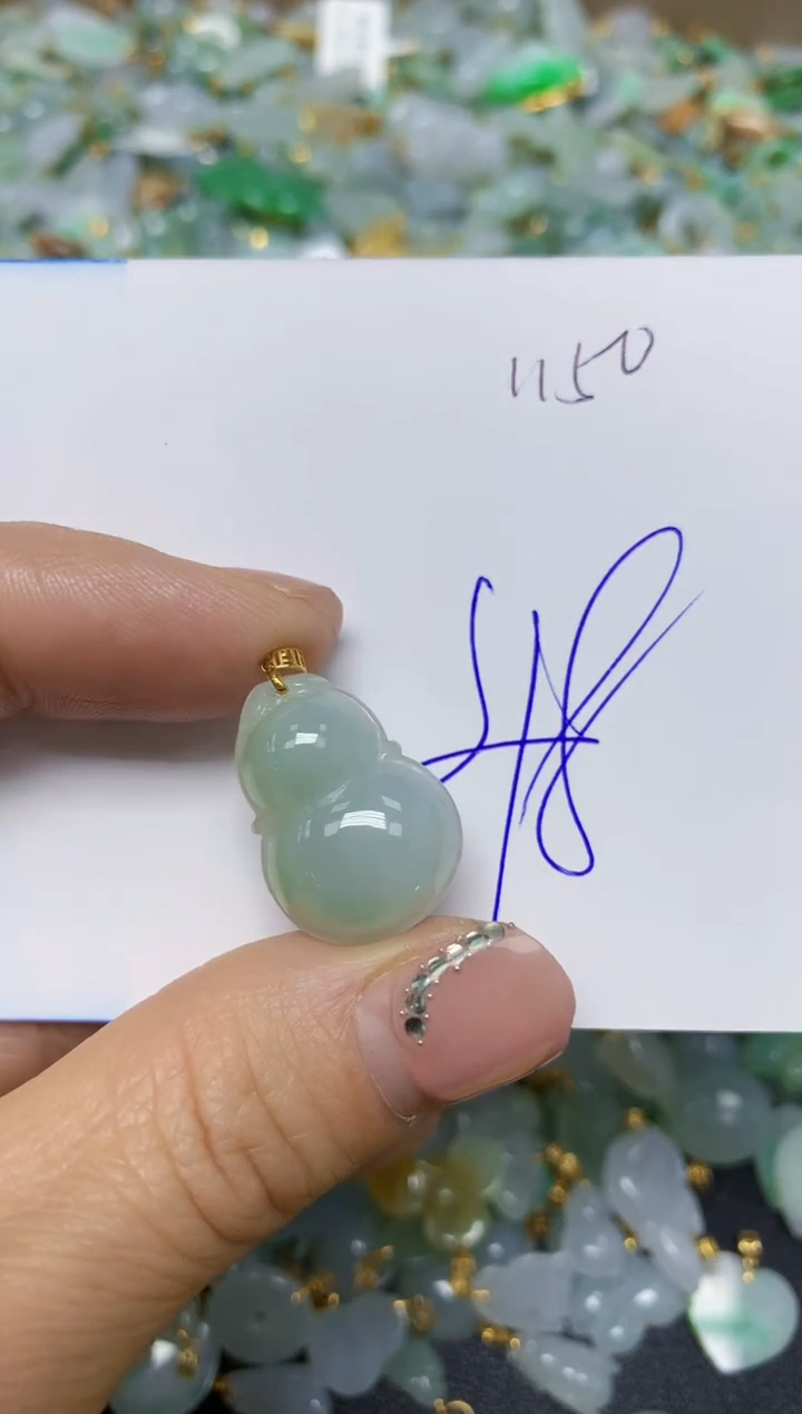 【闪购商品】翡翠挂件18K金镶嵌 天然翡翠A货