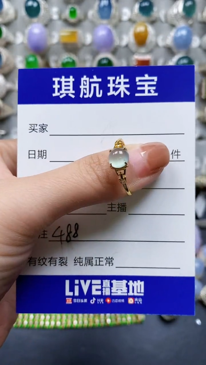 【闪购商品】翡翠戒指银S925镶嵌0488