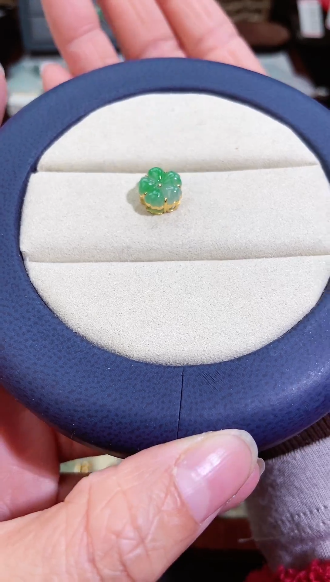 【闪购商品】翡翠吊坠(不含链)18K金镶嵌12345678