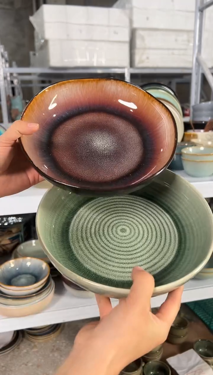 陶瓷外贸尾货瑕疵满20包邮X2 深盘孤品