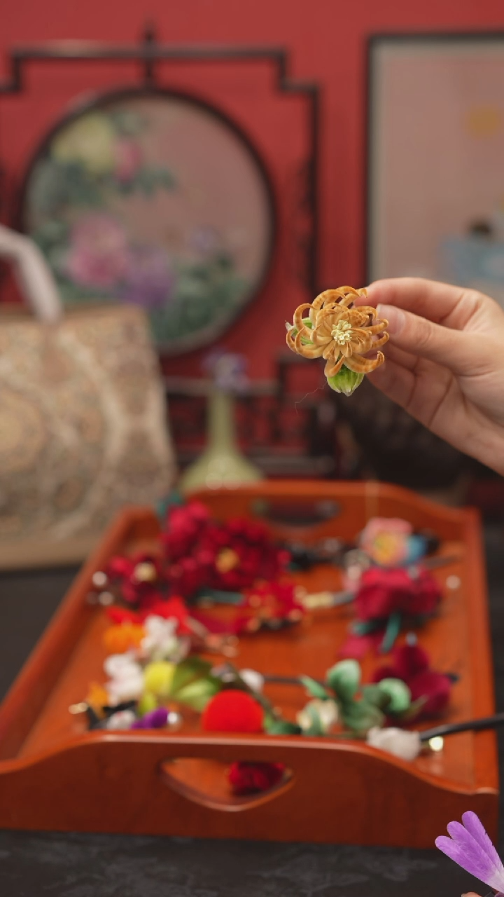 刺绣?****k非遗绒花手工饰品